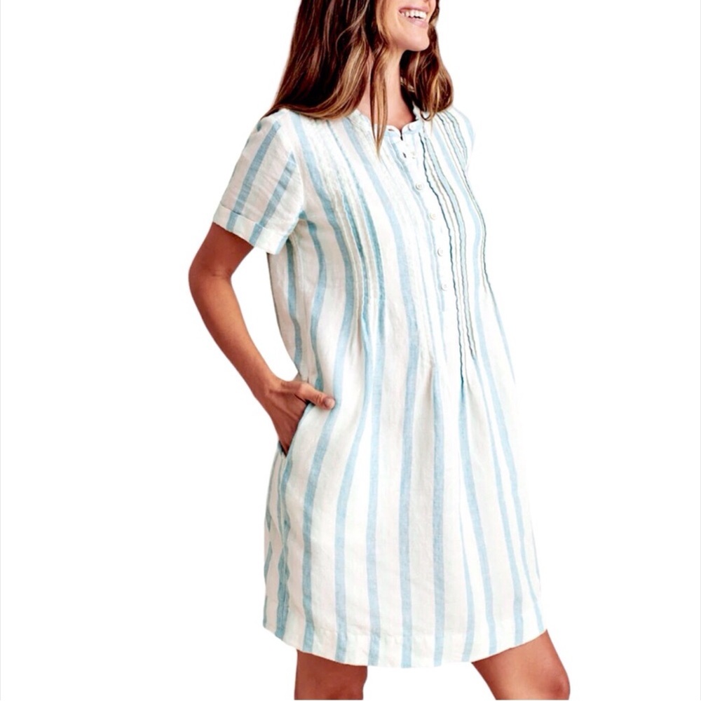 FAHERTY Gemina 100% Linen Shift Minidress